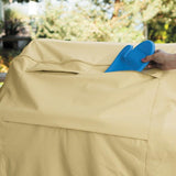 Waterproof Bbq Cover with Sundry Bag - Oxford Cloth 150x61x122cm Beige - 45-Degree Angle