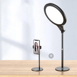 26cm Live Broadcast Beauty Light Bracket - Medium Version & Black Desktop Photography - Front View