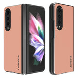 For Samsung Galaxy Z Fold4 5G Leather Shockproof Case - Pink