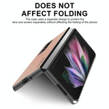 For Samsung Galaxy Z Fold4 5G Leather Shockproof Case - Pink