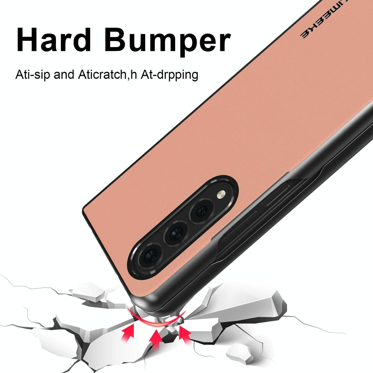 For Samsung Galaxy Z Fold4 5G Leather Shockproof Case - Pink