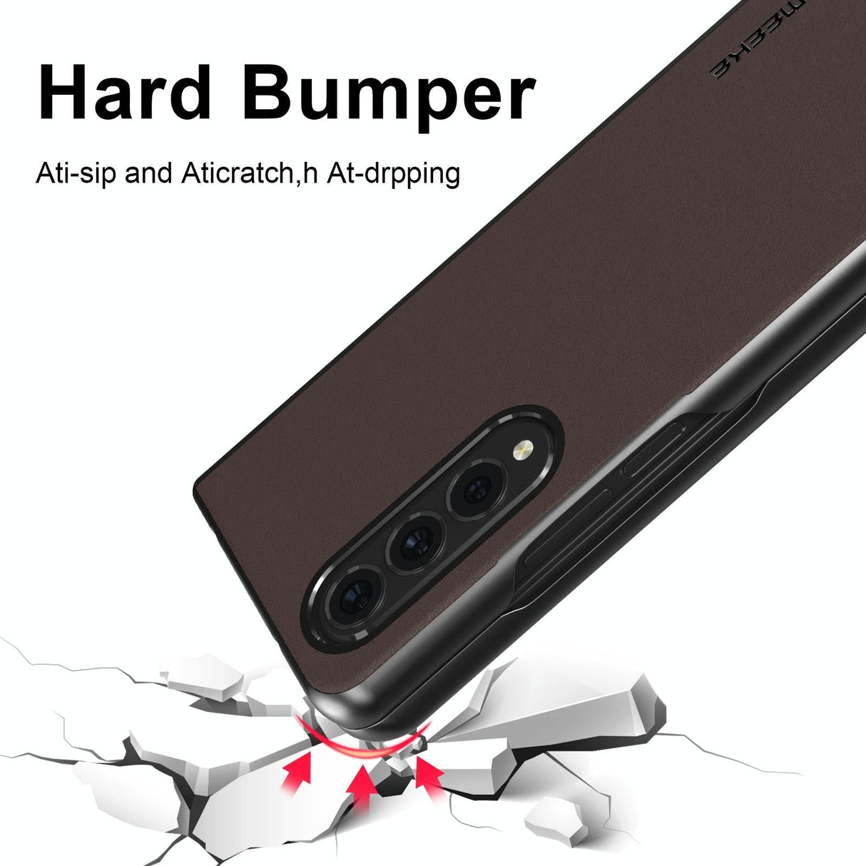 For Samsung Galaxy Z Fold4 5G Leather Shockproof Case - Pink