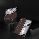 For Samsung Galaxy Z Fold4 5G Premium Leather Phone Case With Holder - Luxury Design - Night Green - Extra Image