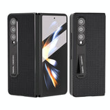 For Samsung Galaxy Z Fold4 5G Premium Leather Phone Case With Holder - Luxury Design - Night Green - Extra Image