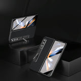 For Samsung Galaxy Z Fold4 5G Premium Leather Phone Case With Holder - Luxury Design - Night Green - Extra Image