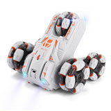 360-degree Swing Arm Rc Car - Double Control 2.4g Multifunctional Five-wheeled - Black - Top-Down View