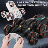 360-degree Swing Arm Rc Car - Double Control 2.4g Multifunctional Five-wheeled - Black - Rear View