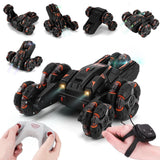 360-degree Swing Arm Rc Car - Double Control 2.4g Multifunctional Five-wheeled - Black - Low Angle