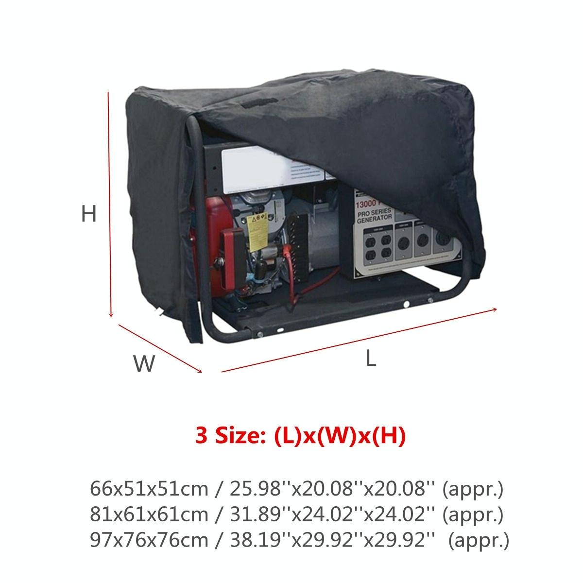 Waterproof Generator Cover - 81x61x61cm - Black Oxford Cloth