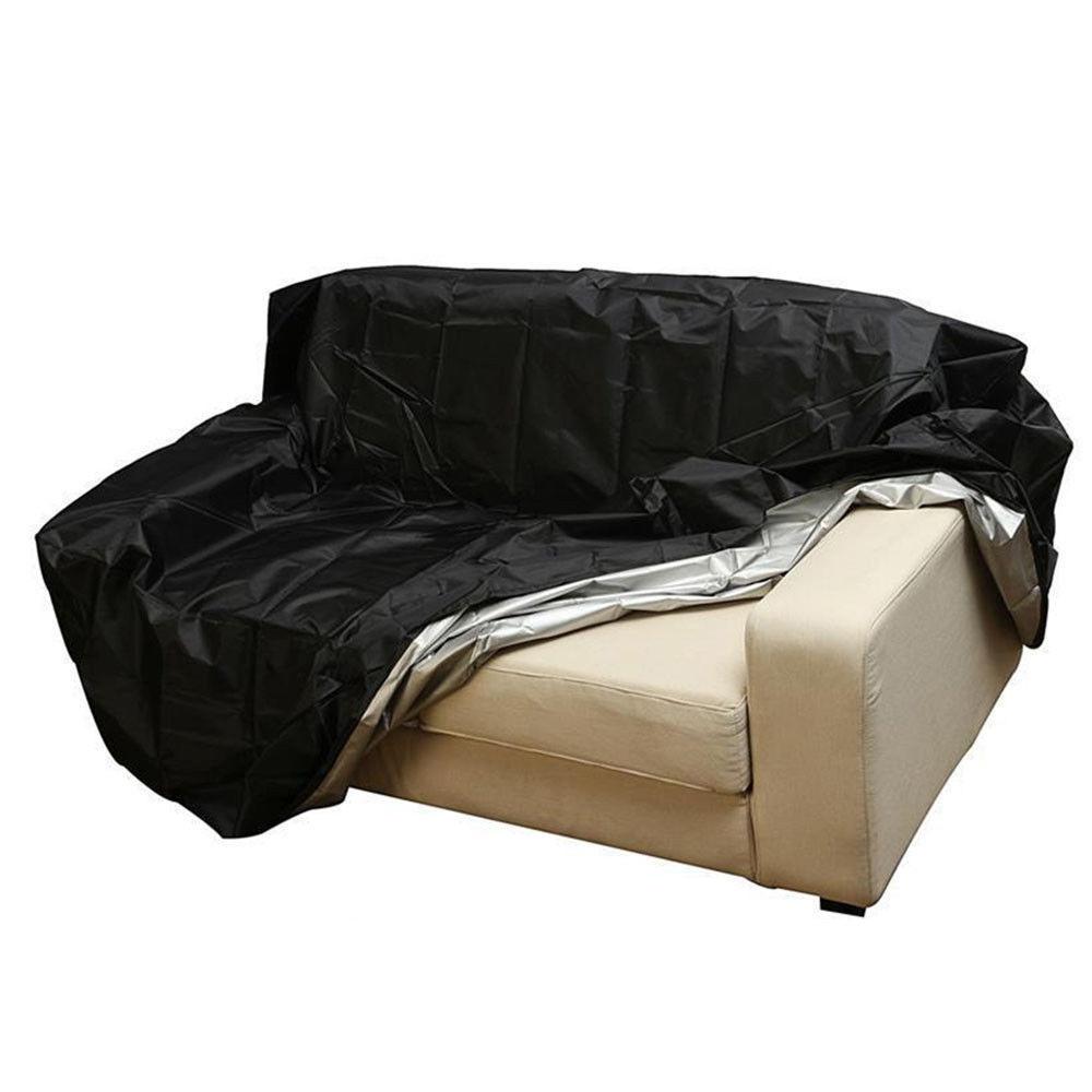 Waterproof Outdoor Bench Cover - Fits 3 Seats - 163x66x89cm - Black / Silver