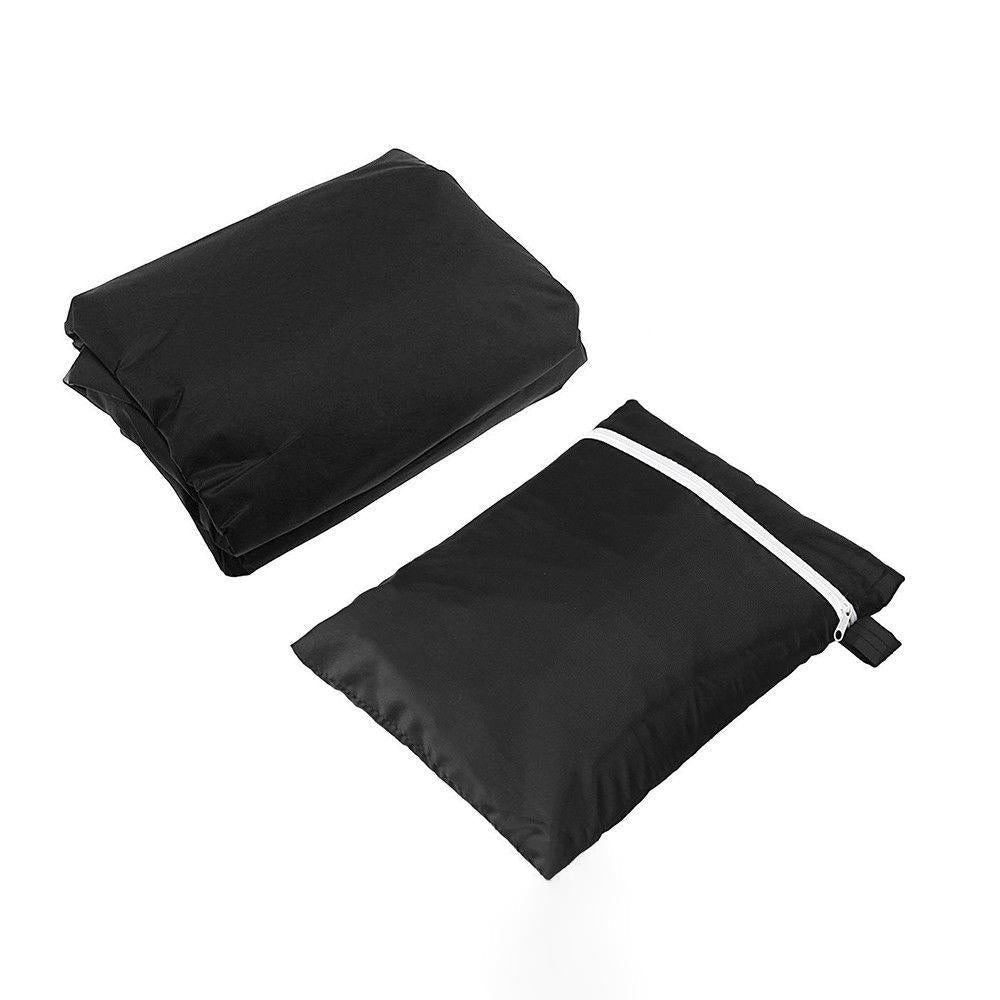 Waterproof Outdoor Bench Cover - Fits 3 Seats - 163x66x89cm - Black / Silver
