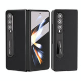 For Samsung Galaxy Z Fold4 5G Phone Case With Holder - Silky Soft Edge - Black