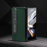 For Samsung Galaxy Z Fold4 5G Phone Case With Holder - Silky Soft Edge - Black - Low Angle