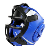 Competition Sparring Boxing Helmet For Head Protection - Red With Mask - L - Low Angle