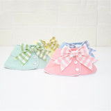 Pet Accessories Dog Small Shawl Bib Saliva Towel Triangle Scarf - Size L - Light Blue - Rear View