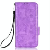 For Samsung Galaxy Z Fold4 5G Symmetrical Leather Triangle Phone Case - Black