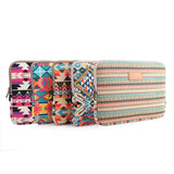 13 Inch Lingge Laptop Liner Bag - Pattern Design - Green Pattern Diamond Lattice - Side View