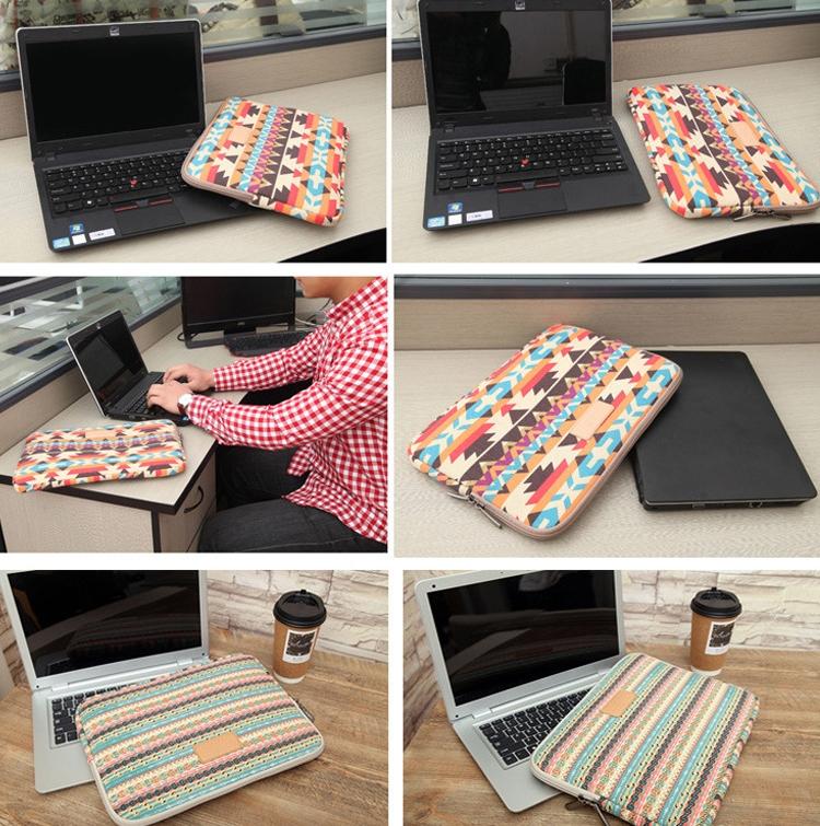 13 Inch Lingge Laptop Liner Bag - Pattern Design - Green Pattern Diamond Lattice