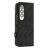 For Samsung Galaxy Z Fold4 5G Leather Phone Case With Side Buckle - Royal Blue