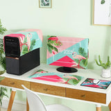 Universal 3-in-1 Desktop Pc Dust Cover - Fits 23-24 Inch Screens - Flamingo