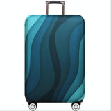 Protective Elastic Luggage Covers - 25-28 Inch - Resistant to Abrasion and Dust - Green Ripple