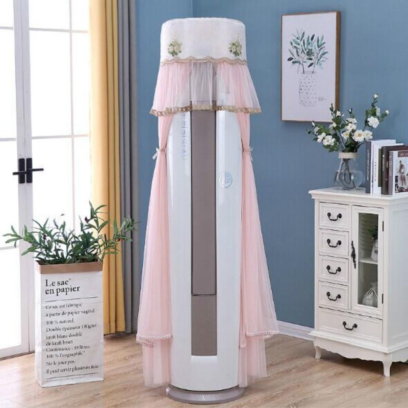 180cm Vertical Lace Air Conditioner Dust Cover - White