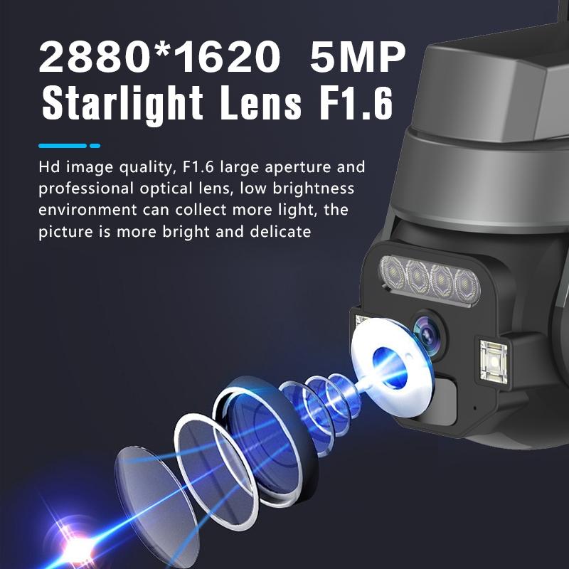 Outdoor Wifi Camera With Two-Way Voice 5Mp Ip66 Waterproof - Grey