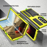 For Samsung Galaxy Z Fold4 5G Shockproof Metal Case With Holder - Black - Extra Image
