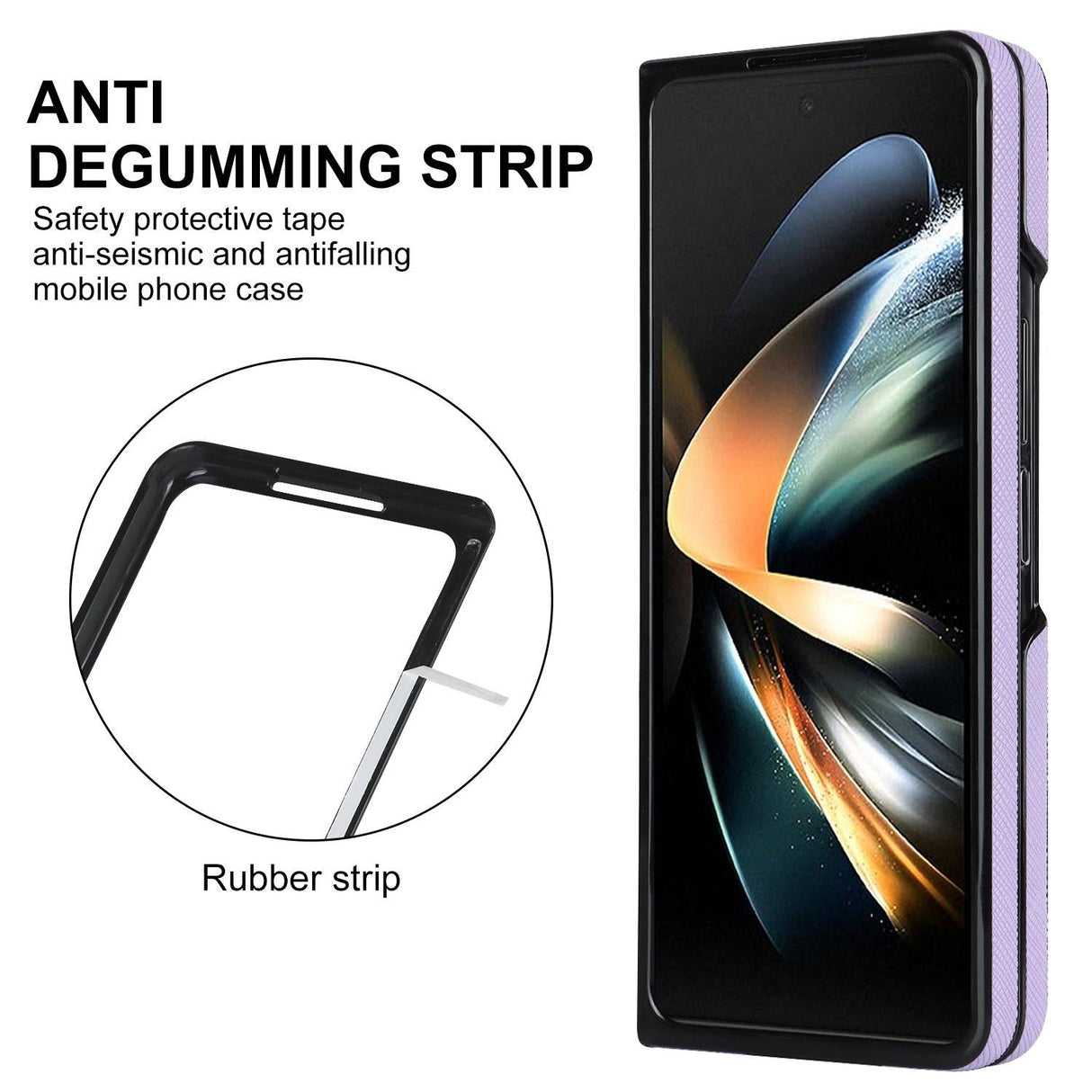 For Samsung Galaxy Z Fold4 5G Foldable Cross Pattern Phone Case - Compact Design - Black