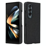 For Samsung Galaxy Z Fold4 5G Foldable Cross Pattern Phone Case - Compact Design - Black