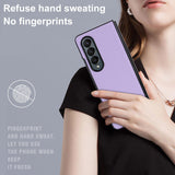 For Samsung Galaxy Z Fold4 5G Foldable Cross Pattern Phone Case - Compact Design - Black - Low Angle