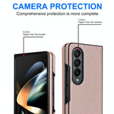 For Samsung Galaxy Z Fold4 5G Foldable Cross Pattern Phone Case - Compact Design - Black - Extra Image