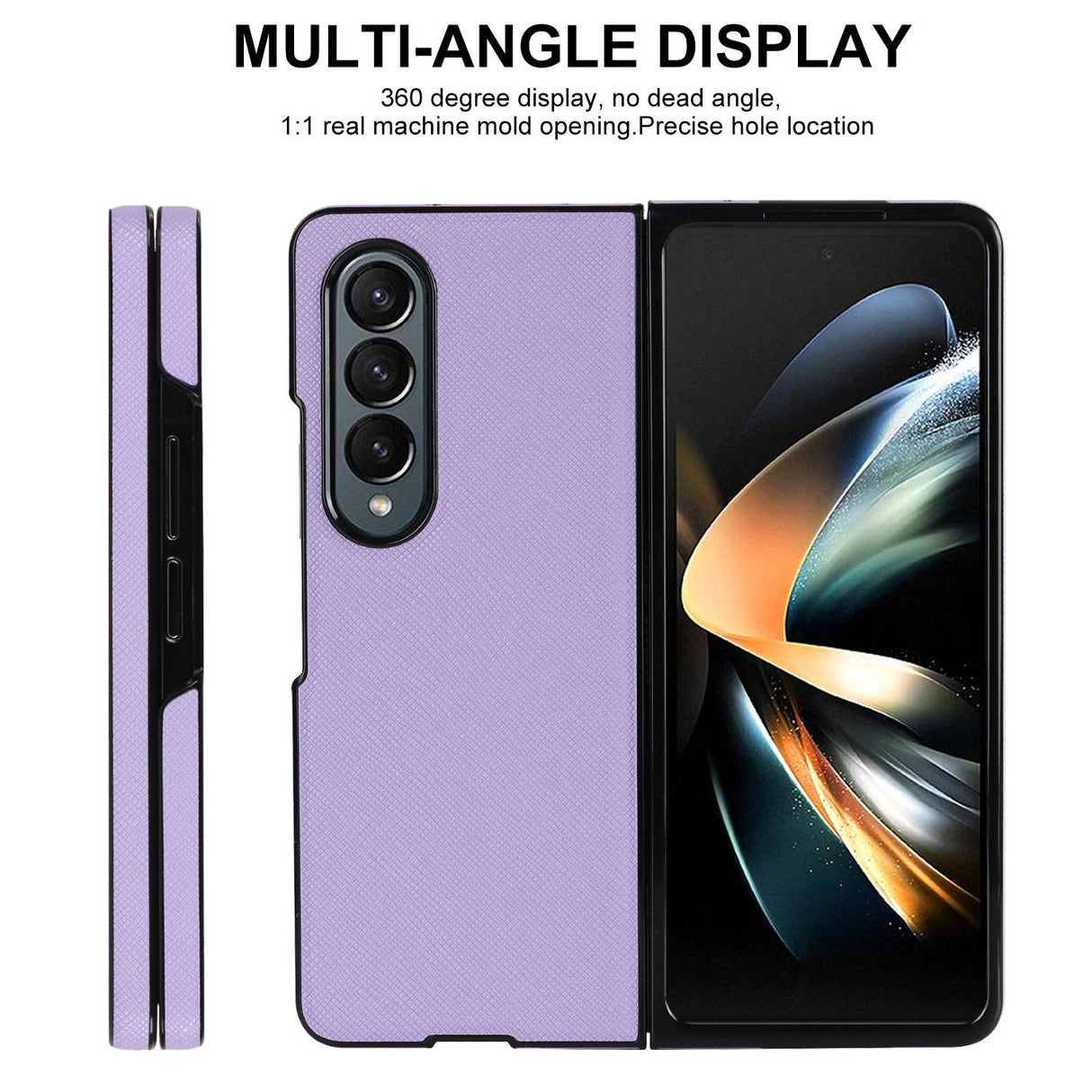 For Samsung Galaxy Z Fold4 5G Foldable Cross Pattern Phone Case - Compact Design - Black