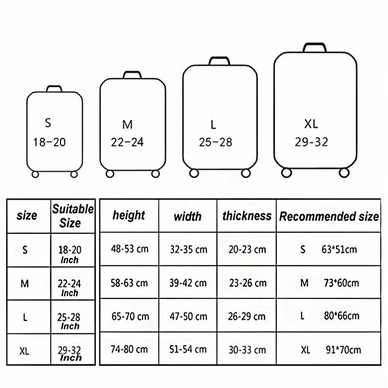 Protective Elastic Suitcase Cover - Fits 26-28 Inch Luggage - Dustproof & Scratch-proof - World Map