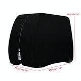 Waterproof Golf Cart Scooter Cover - 285x122x168cm - Black - Top-Down View