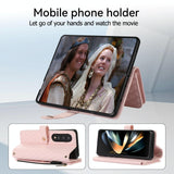 For Samsung Galaxy Z Fold4 5G Foldable Diamond Lattice Phone Case - White - Rear View
