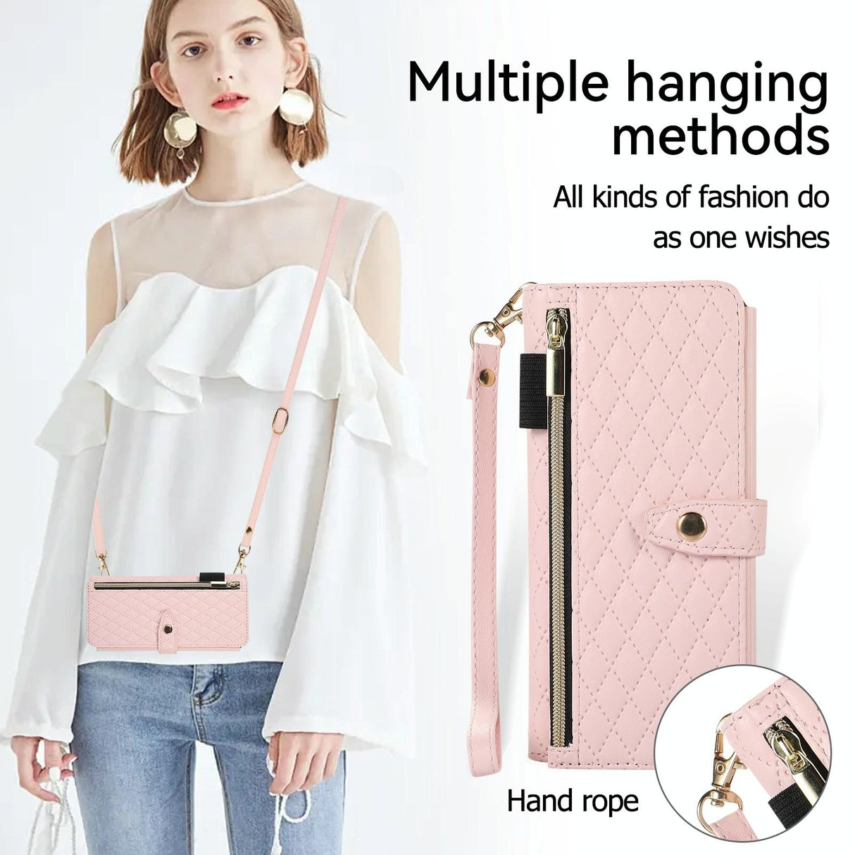 For Samsung Galaxy Z Fold4 5G Foldable Diamond Lattice Phone Case - White