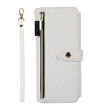 For Samsung Galaxy Z Fold4 5G Foldable Diamond Lattice Phone Case - White