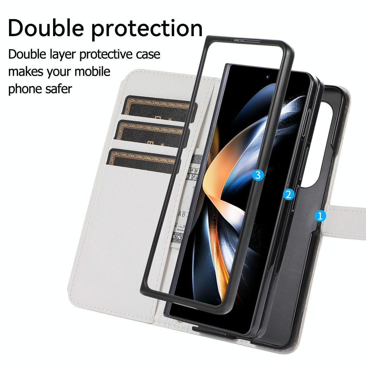 For Samsung Galaxy Z Fold4 5G Foldable Diamond Lattice Phone Case - White