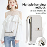 For Samsung Galaxy Z Fold4 5G Foldable Diamond Lattice Phone Case - White - Extra Image