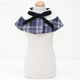 Dog Shawl Small Cloak Pet Bow Ttie Saliva Towel Pet Accessories - Size L - Red Grid - Extra Image