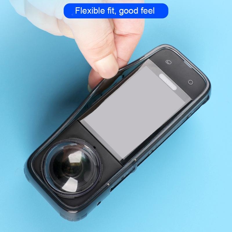 Clear Soft Tpu Protective Case for Insta360 X4 - 1.5mm Thickness - Transperant - With Neck Strap