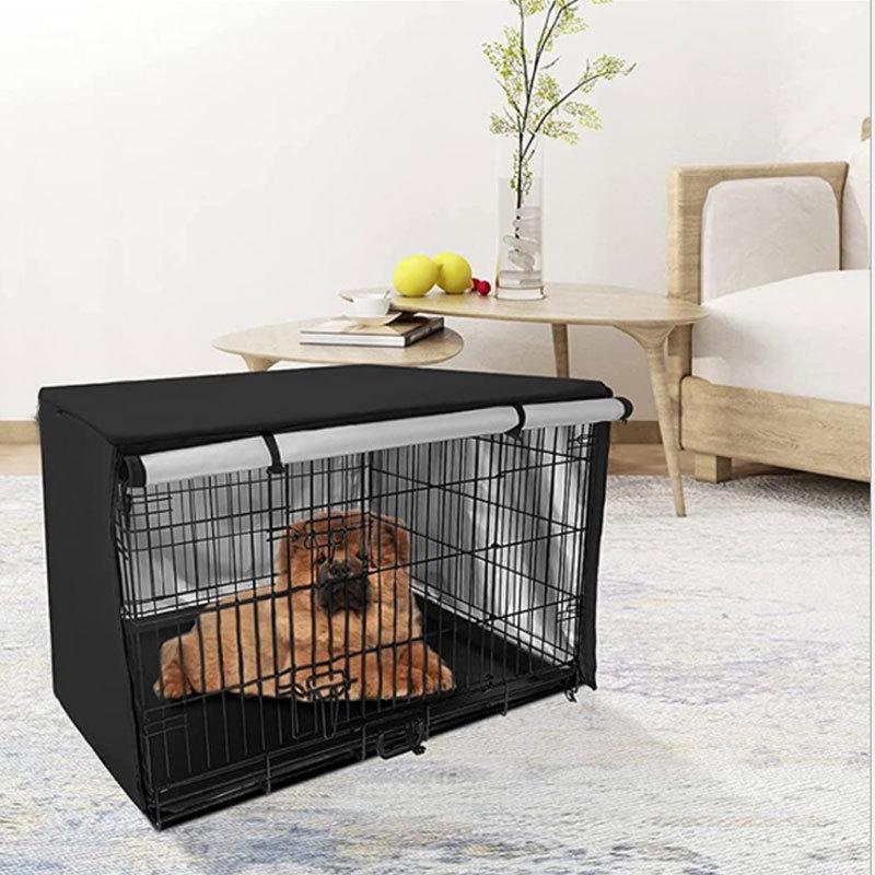 Outdoor Pet Cage Cover - Oxford Cloth Dustproof Rainproof Sunscreen - 94x61x63.5cm - Grey