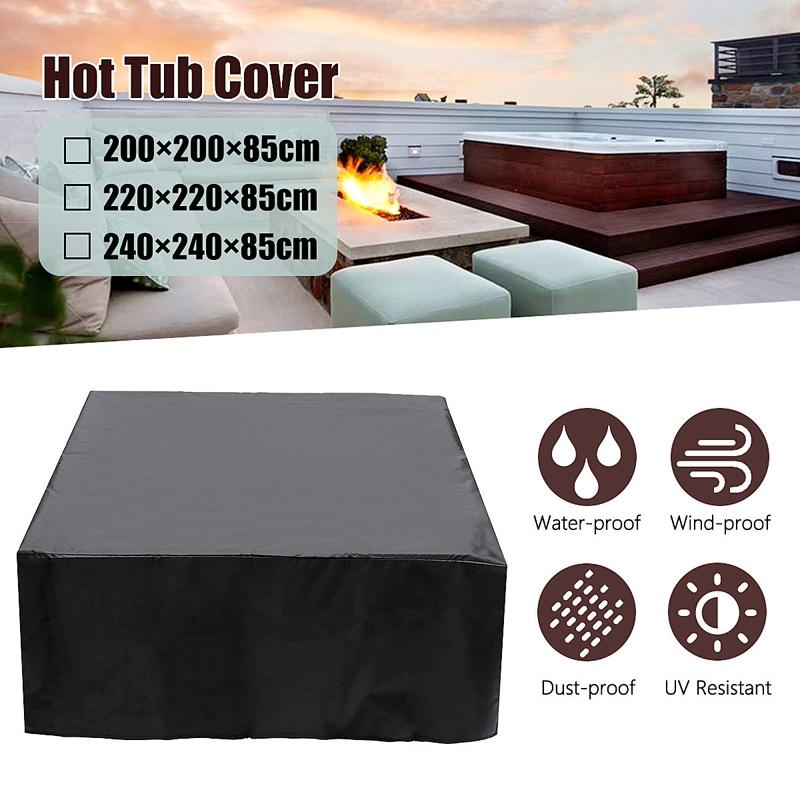 240x240x85cm Waterproof Dustproof Cover for Bathtub Pool Table & Chair - Protects from Falling Leaves - Black