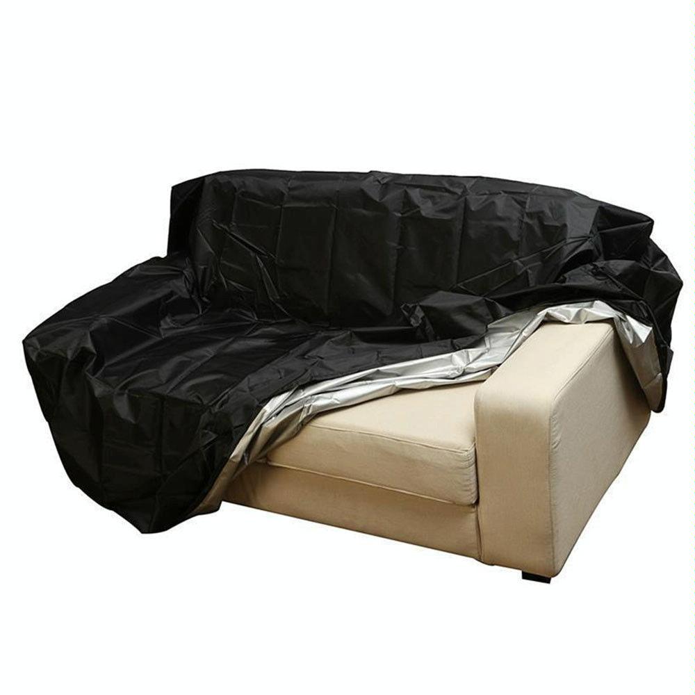 Waterproof Outdoor Bench Cover - Fits 4 Seats - 190x66x89cm - Black / Silver