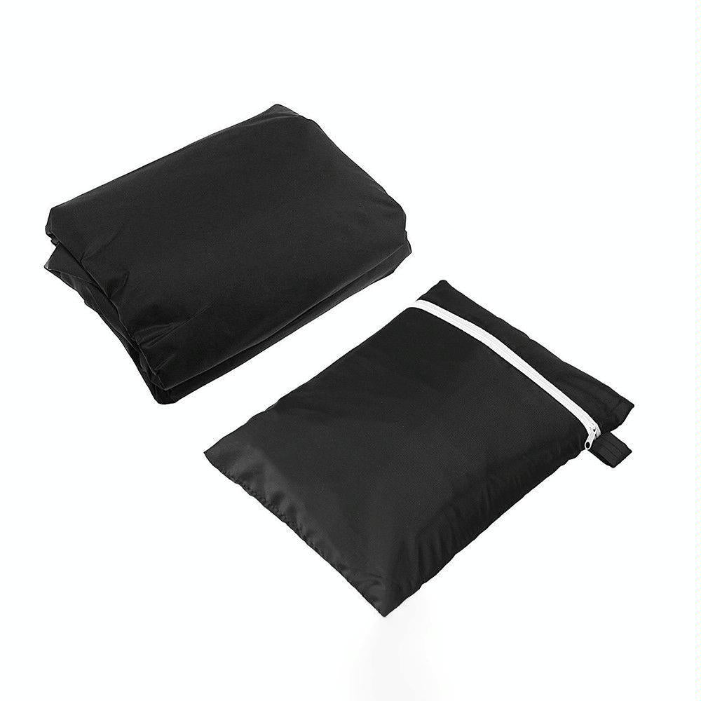 Waterproof Outdoor Bench Cover - Fits 4 Seats - 190x66x89cm - Black / Silver