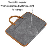 Waterproof Leather Computer Bag - 15 / 15.6 / 16 Inches Fully Open & Portable - Gray Brown - 45-Degree Angle