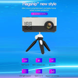 Mini Led Projector With Tripod Mount - Supports Av / Hdmi / Usb / Tf - 1080P Hd - Black White - Extra Image
