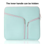 17 Inch Multi-Pocket Laptop Liner Bag For Diving Material Computer - Black - Blue