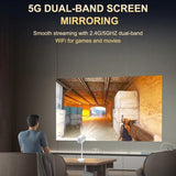 Android 11 Wifi6 4K Mini Projector With Hidden Lift And Gimbal - White - Extra Image